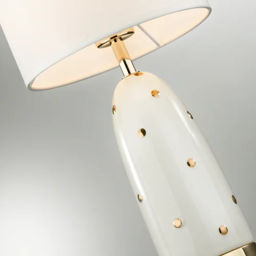 Настольная лампа Pollen 5423/1T Odeon Light белая 1 лампа, основание золотое керамика металл в стиле современный  фото 5