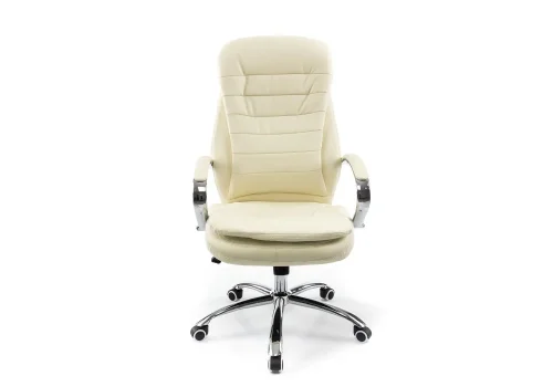 Компьютерное кресло Tomar кремовое 1742 Woodville, кремовый/искусственная кожа, ножки/металл/хром, размеры - *1260***680*680 фото 3