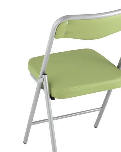 Складной стул Джонни экокожа салатовый каркас металлик УТ000035367 Stool Group, зелёный/экокожа, ножки/металл/серый, размеры - ****450*495 фото 7