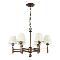 Люстра подвесная Avangard 2953-6P Favourite белая на 6 ламп, основание коричневое в стиле современный 