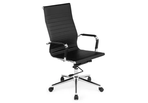Компьютерное кресло Reus black / chrome 15211 Woodville, чёрный/экокожа, ножки/металл/хром, размеры - *1140***620*650 фото 6