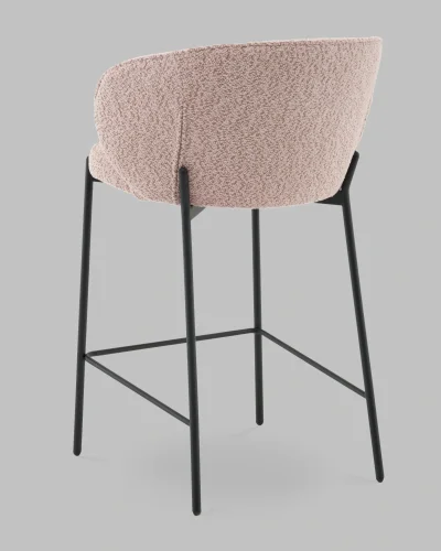 Стул полубарный Тисдейл букле розово-персиковый УТ000041694 Stool Group, розовый/букле, ножки/металл/чёрный, размеры - ***** фото 3