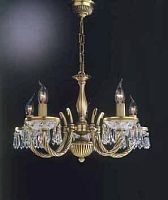 Люстра подвесная  L 4651/5 Reccagni Angelo белая на 5 ламп, основание античное бронза в стиле классика 
