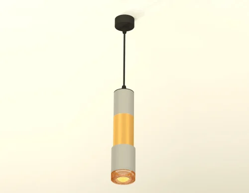 Светильник подвесной XP7423041 Ambrella light серый золотой 1 лампа, основание серое в стиле хай-тек современный трубочки фото 2