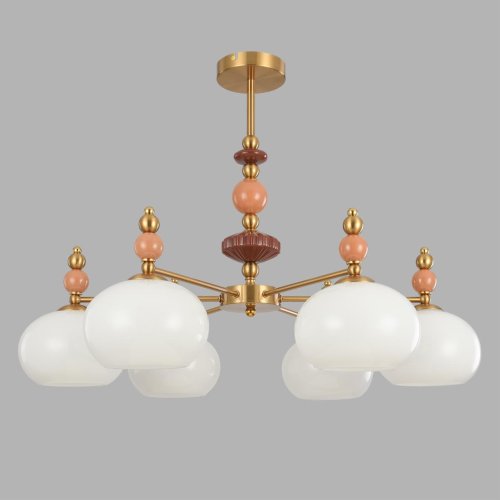 Люстра потолочная Piccolo 8425/6C Lumion белая на 6 ламп, основание бронзовое в стиле классический фото 3 Люстра потолочная Piccolo 8425/6C Lumion белая на 6 ламп, основание бронзовое в стиле классический фото 3