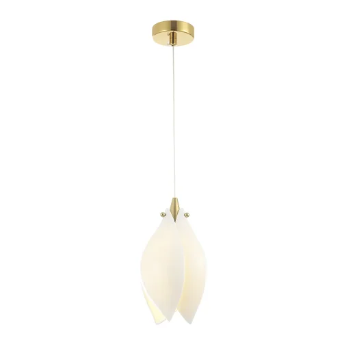 Светильник подвесной FLOWERS SP1 Crystal Lux белый 1 лампа, основание золотое в стиле флористика  фото 2