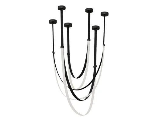 Светильник подвесной LED Лирд 07689A-150+180+210,19 Kink Light белый на 3 лампы, основание чёрное в стиле современный ремни