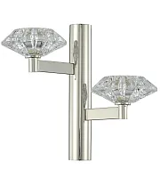 Бра REBECA AP2 NICKEL Crystal Lux прозрачный 2 лампы, основание никель в стиле модерн 