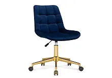 Компьютерное кресло Честер синий / золото 533179 Woodville, синий/велюр, ножки/металл/золотой, размеры - *920***490*600