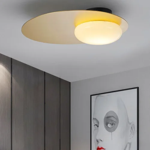 Светильник потолочный LONE D36 208141-23 ImperiumLoft белый на 1 лампу, основание латунь в стиле современный фото 9 Светильник потолочный LONE D36 208141-23 ImperiumLoft белый на 1 лампу, основание латунь в стиле современный фото 9