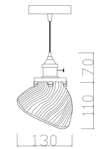 Светильник подвесной Loft Sea Shell 74864-22 ImperiumLoft чёрный латунь 1 лампа, основание латунь в стиле винтаж лофт выдувное фото 3