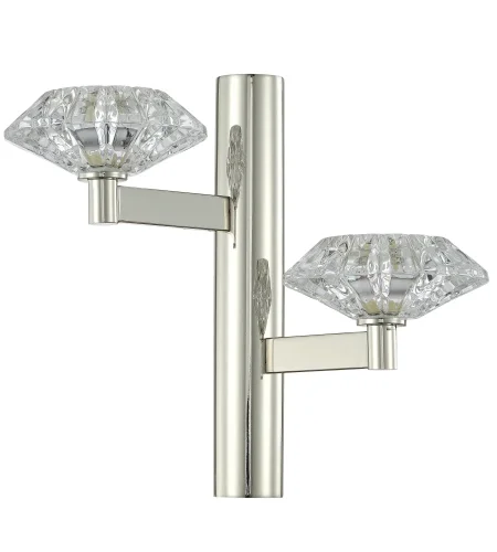 Бра REBECA AP2 NICKEL Crystal Lux прозрачный на 2 лампы, основание никель в стиле современный 