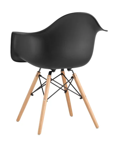 Кресло EAMES W, черное УТ000004418 Stool Group, чёрный/пластик, ножки/дерево/бежевый, размеры - ****620*450 фото 5