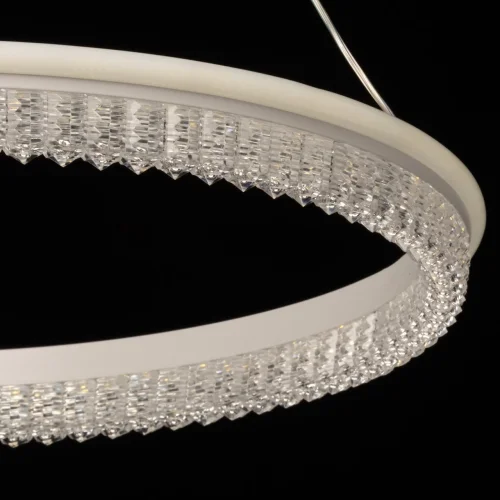 Светильник подвесной LED с пультом Ральф 675016201 DeMarkt прозрачный на 1 лампу, основание белое в стиле кольца с пультом фото 7