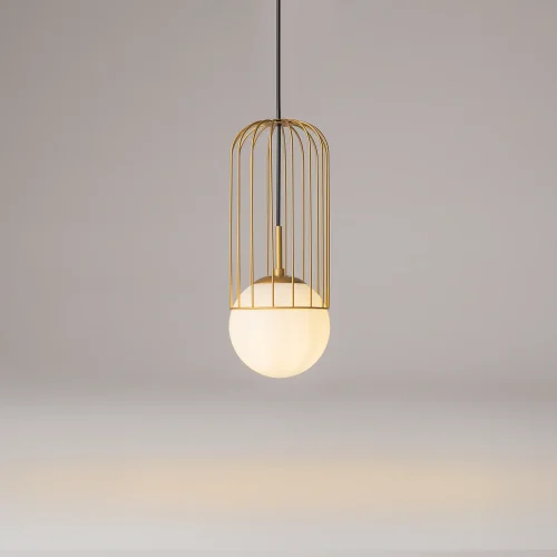 Светильник подвесной Telford P362PL-01G Maytoni белый золотой на 1 лампу, основание золотое в стиле современный фото 5