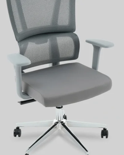 Кресло офисное TopChairs Forward, серый УТ000041377 Stool Group, серый/ткань сетка, ножки/металл/хром, размеры - ***** фото 7