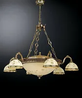 Люстра подвесная  L 6308/6+4 Reccagni Angelo жёлтая на 10 ламп, основание золотое в стиле классический 