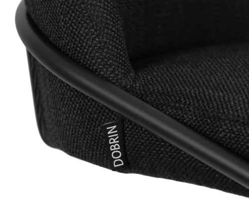 Стул барный  1620-LMN OLIVER, цвет сиденья черная ткань (SLR-10), цвет основания черный Dobrin, чёрный/текстиль, ножки/металл/чёрный, размеры - 910*1065***445*490 фото 7