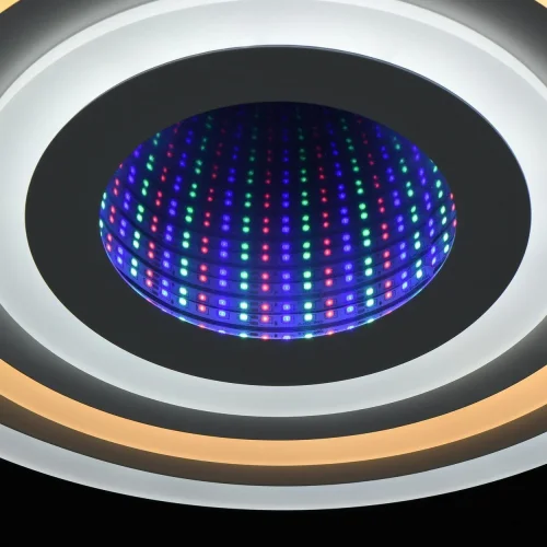 Светильник потолочный LED RGB с пультом Мадлен 424012001 DeMarkt белый 1 лампа, основание белое в стиле хай-тек с пультом фото 11