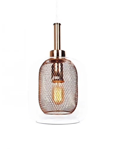 Светильник подвесной Bessa LDP 11337 R.GD Lumina Deco прозрачный розовый 1 лампа, основание золотое в стиле современный лофт 