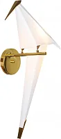 Бра LED Birds V3070-WL Moderli белый 1 лампа, основание золотое в стиле хай-тек птички