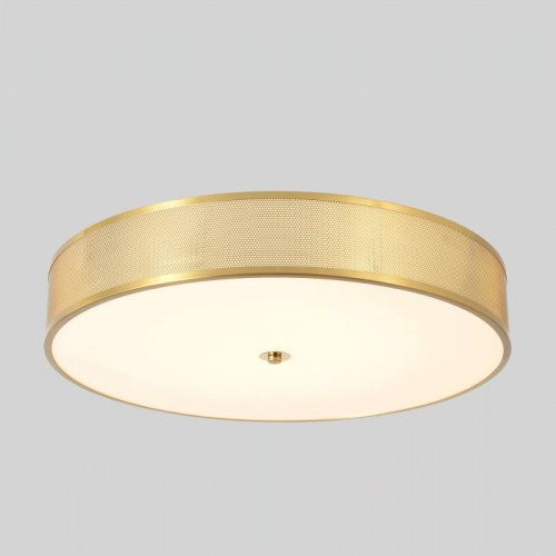 Светильник потолочный ЛЕД с пультом BUTTON PL40W LED Crystal Lux белый на 1 лампу, основание латунь в стиле американский круглый с пультом фото 5