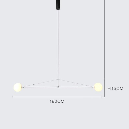 Светильник подвесной LINES H 140824-26 ImperiumLoft белый 2 лампы, основание чёрное в стиле минимализм  фото 3