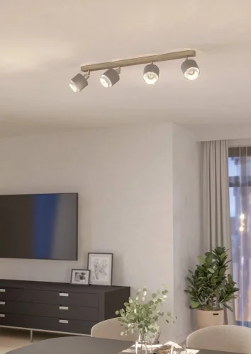 Спот с 4 лампами LED Bellizzi 901048 Eglo серый E14 в стиле современный фото 2 Спот с 4 лампами LED Bellizzi 901048 Eglo серый E14 в стиле современный фото 2