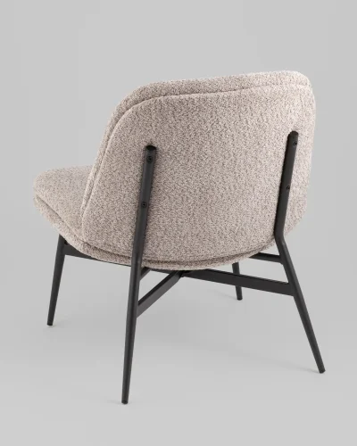 Кресло лаунж Tail, коричневый УТ000038980 Stool Group, коричневый/букле, ножки//чёрный, размеры - ****675*740мм фото 4