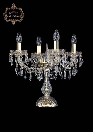 Настольная лампа 12.23.4.141-37.Gd.Dr Bohemia Art Classic прозрачная 4 лампы, основание золотое металл в стиле классический 