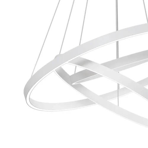Люстра подвесная LED Rim MOD058PL-L100WK Maytoni белая на 1 лампа, основание белое в стиле современный хай-тек минимализм кольца фото 2