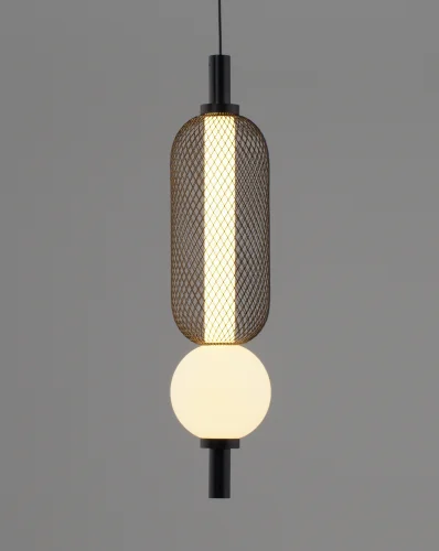 Светильник подвесной LED Lattice V11251-PL Moderli белый чёрный на 1 лампу, основание чёрное в стиле современный фото 5