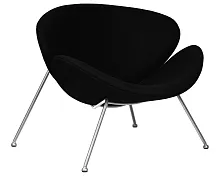 Кресло дизайнерское  72-LMO EMILY, цвет сиденья черный (AF9), цвет основания хромированная сталь Dobrin, чёрный/ткань, ножки/металл/хром, размеры - ****810*780