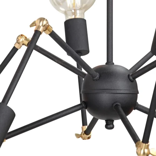 Люстра потолочная V4897-1/8PL Vitaluce без плафона на 8 ламп, основание чёрное в стиле лофт фото 2