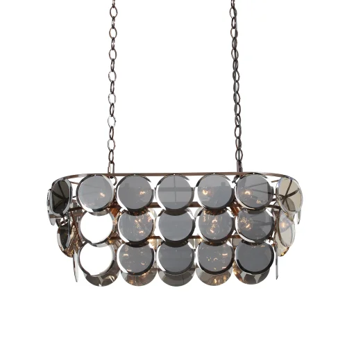 Люстра подвесная V5849-7/18 Vitaluce серая чёрная на 18 ламп, основание бронзовое в стиле классический современный фото 4