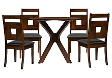 Обеденная группа Мириелис dirty oak / black 599439 Woodville на 1 , основание в стиле классический лофт кантри 