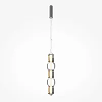Светильник подвесной LED Ritmo MOD381PL-L30CH3K Maytoni серый на 1 лампу, основание хром в стиле современный хай-тек 