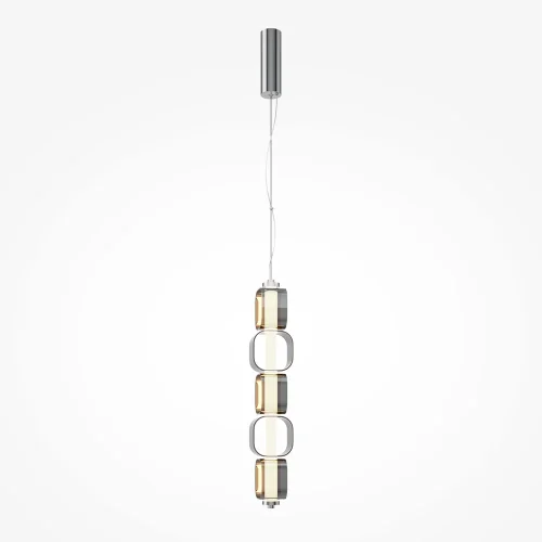Светильник подвесной LED Ritmo MOD381PL-L30CH3K Maytoni серый на 1 лампу, основание хром в стиле современный хай-тек 