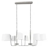 Люстра подвесная Хилтон / Hilton 10527/8 Nickel LOFT IT белая на 8 ламп, основание никель в стиле американский современный Люстра подвесная Хилтон / Hilton 10527/8 Nickel LOFT IT белая на 8 ламп, основание никель в стиле американский современный