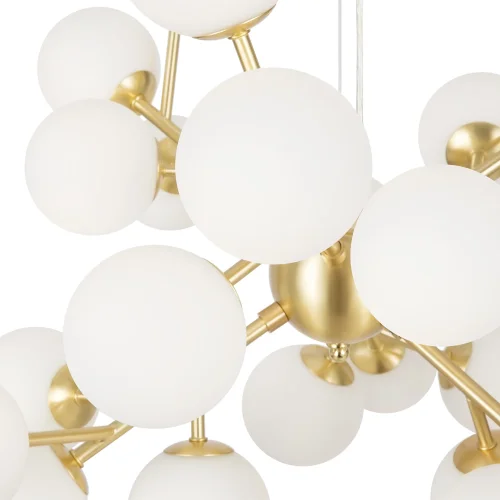 Люстра подвесная Dallas MOD545PL-24BS Maytoni белая на 24 лампы, основание золотое в стиле современный шар фото 2
