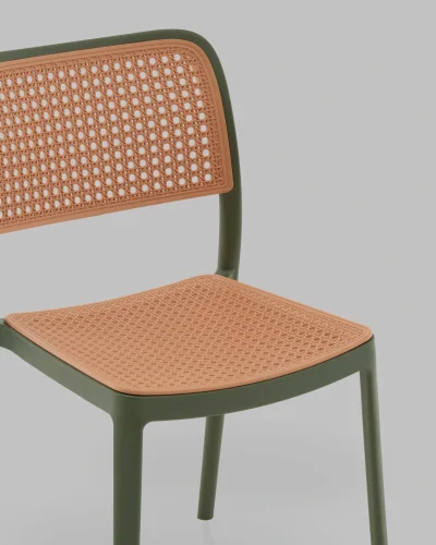Стул Yona, пластиковый, зелёный УТ000040842 Stool Group, коричневый/пластик, ножки/металл/зелёный, размеры - *810**** фото 7