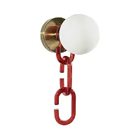 Бра Chain 10128W Red LOFT IT белый 1 лампа, основание золотое красное в стиле современный 