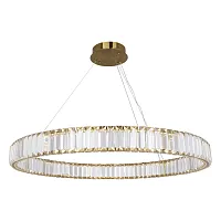 Люстра подвесная LED Kent LSP-7121 Lussole прозрачная на 1 лампа, основание бронзовое в стиле современный кольца