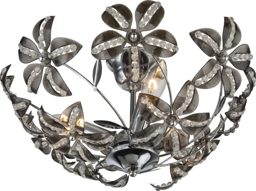 Люстра потолочная 51421-3 Globo серая на 3 лампы, основание хром в стиле современный флористика 
