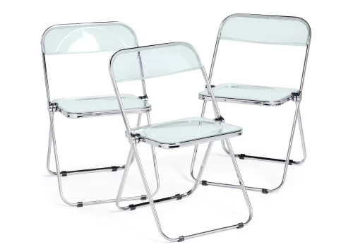 Пластиковый стул Fold складной clear gray-blue 15748 Woodville, /, ножки/металл/хром, размеры - ***** фото 11