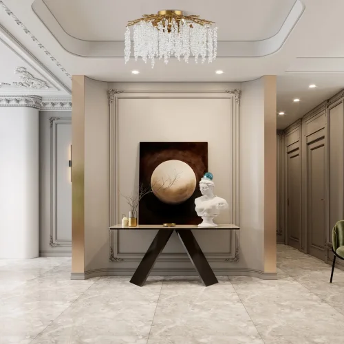 Люстра потолочная Милано-3 23312.700.6.G9.D IB Артемилано прозрачная на 6 ламп, основание бронзовое в стиле флористика современный ветви фото 2