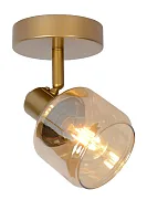 Бра Bjorn 77979/01/02 Lucide янтарный 1 лампа, основание матовое золото в стиле классический 