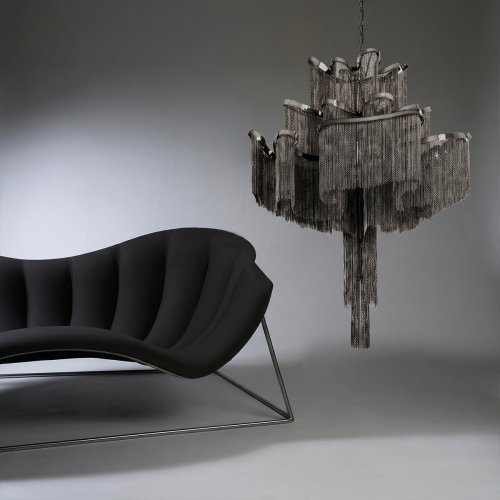 Люстра подвесная Стим / Stream 10208/1000 Gunmetal LOFT IT никель серая на 15 ламп, основание серое никель в стиле арт-деко цепочки фото 5