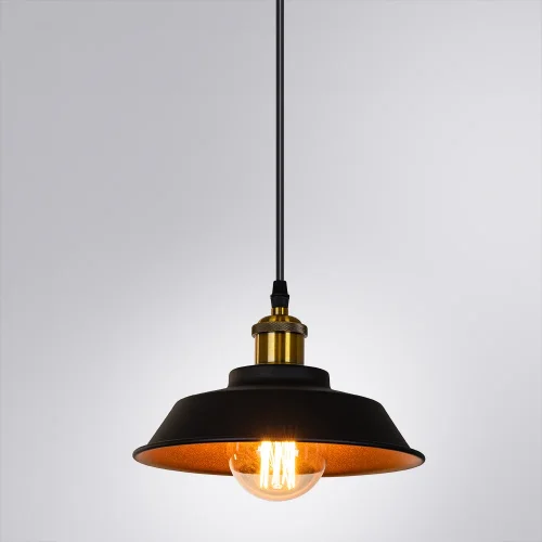 Светильник подвесной Cappello A7038SP-1BK Arte Lamp чёрный 1 лампа, основание чёрное в стиле лофт современный  фото 2