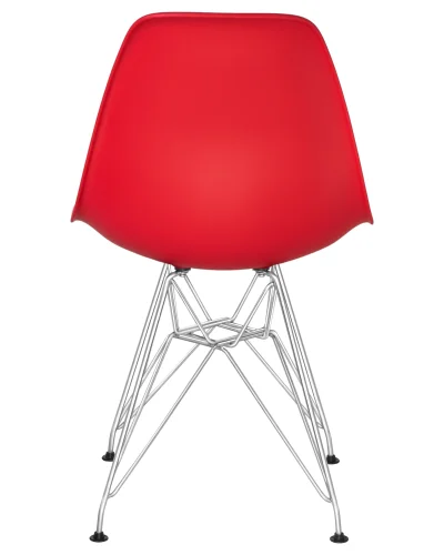 Стул обеденный 638APP-LMZL DSR, цвет сиденья красный (R-02), цвет основания хромированная сталь Dobrin, красный/, ножки/металл/хром, размеры - ****460*535 фото 5